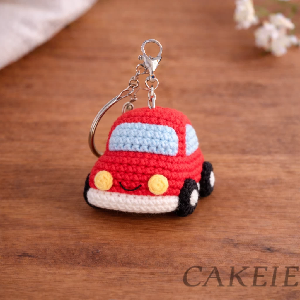Crochet Mini Car Keychain